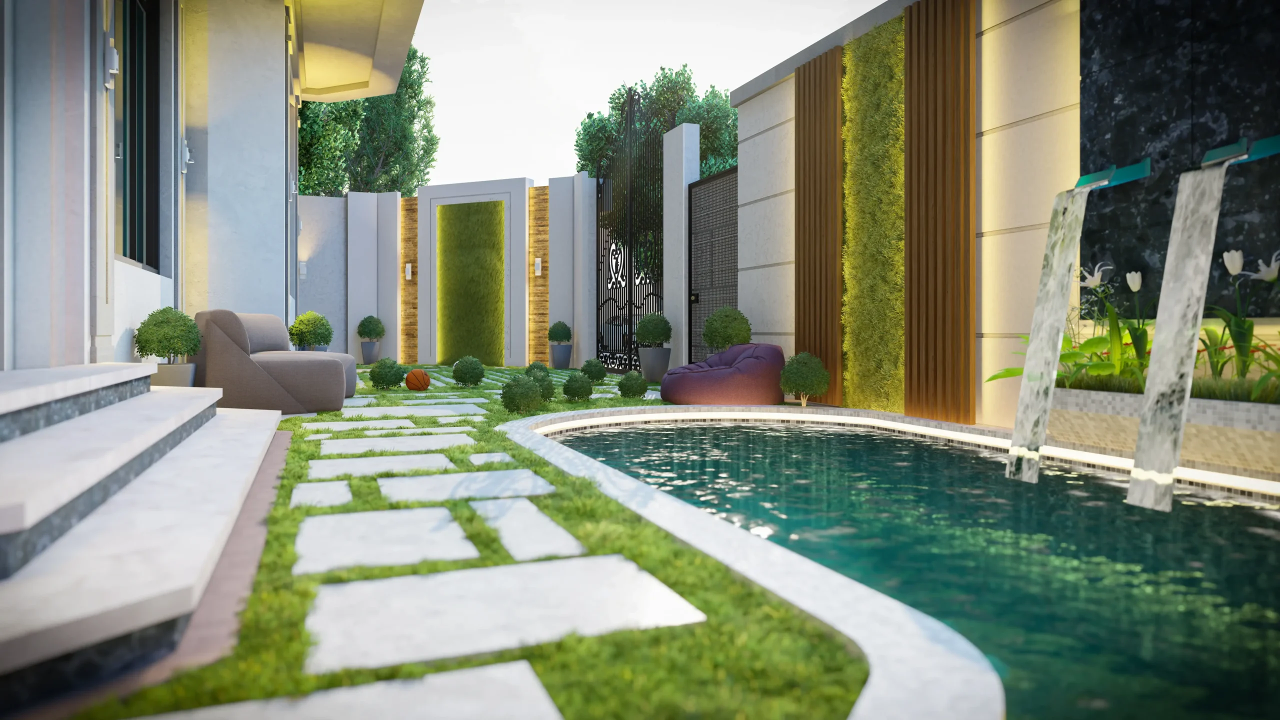 تخطيط حدائق فلل في أبوظبي 